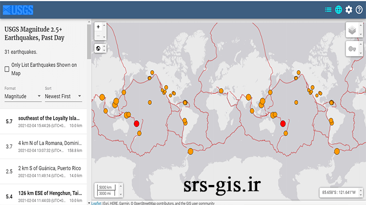 دانلود داده زلزله از سایت USGS