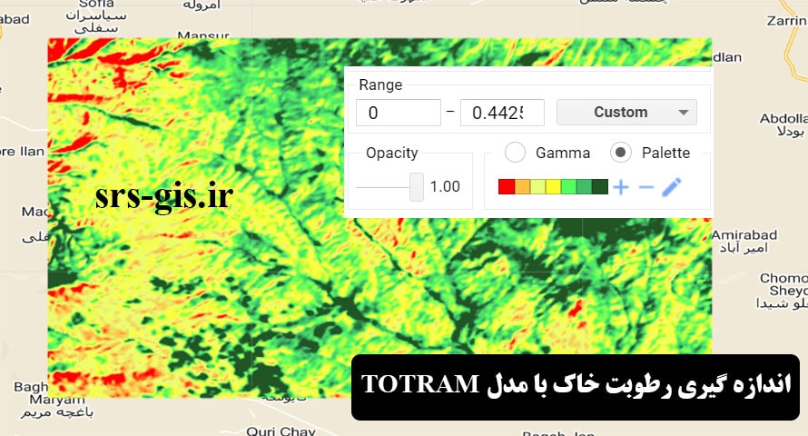 نقشه رطوبت خاک با مدل TOTRAM