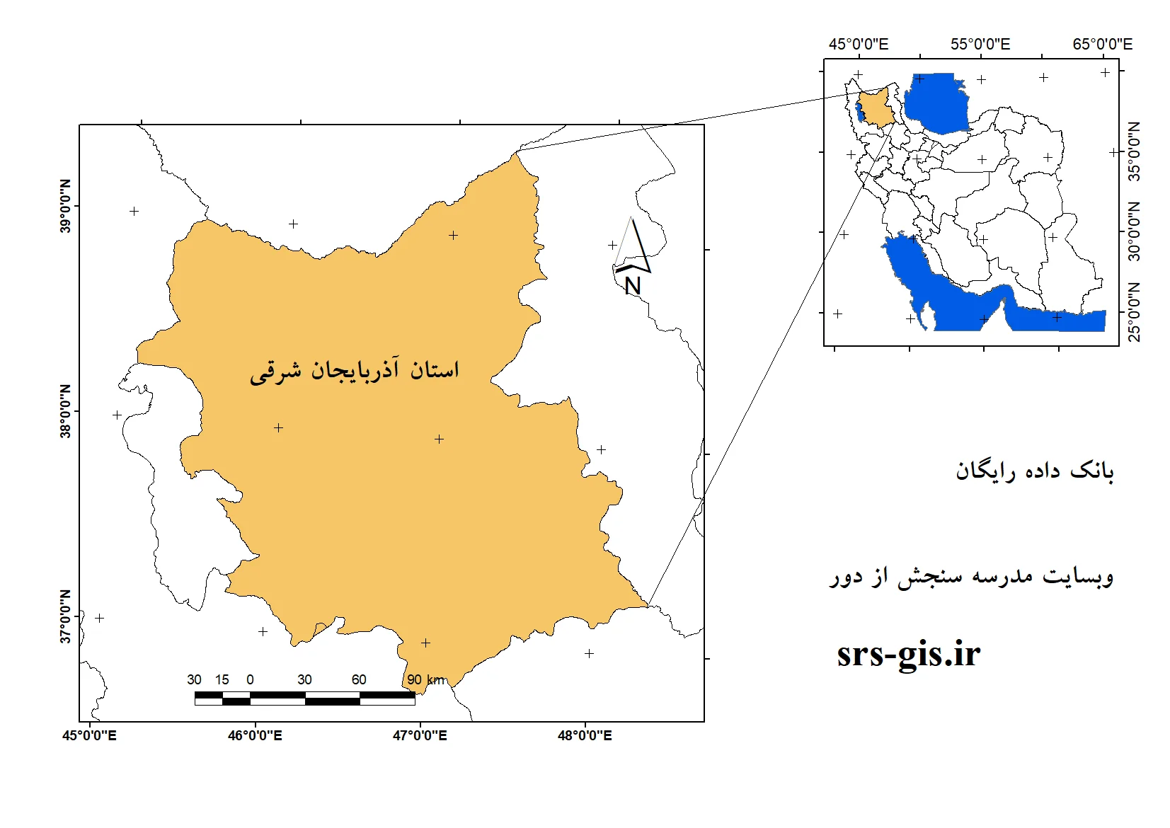 موقعیت استان آذربایجان شرقی