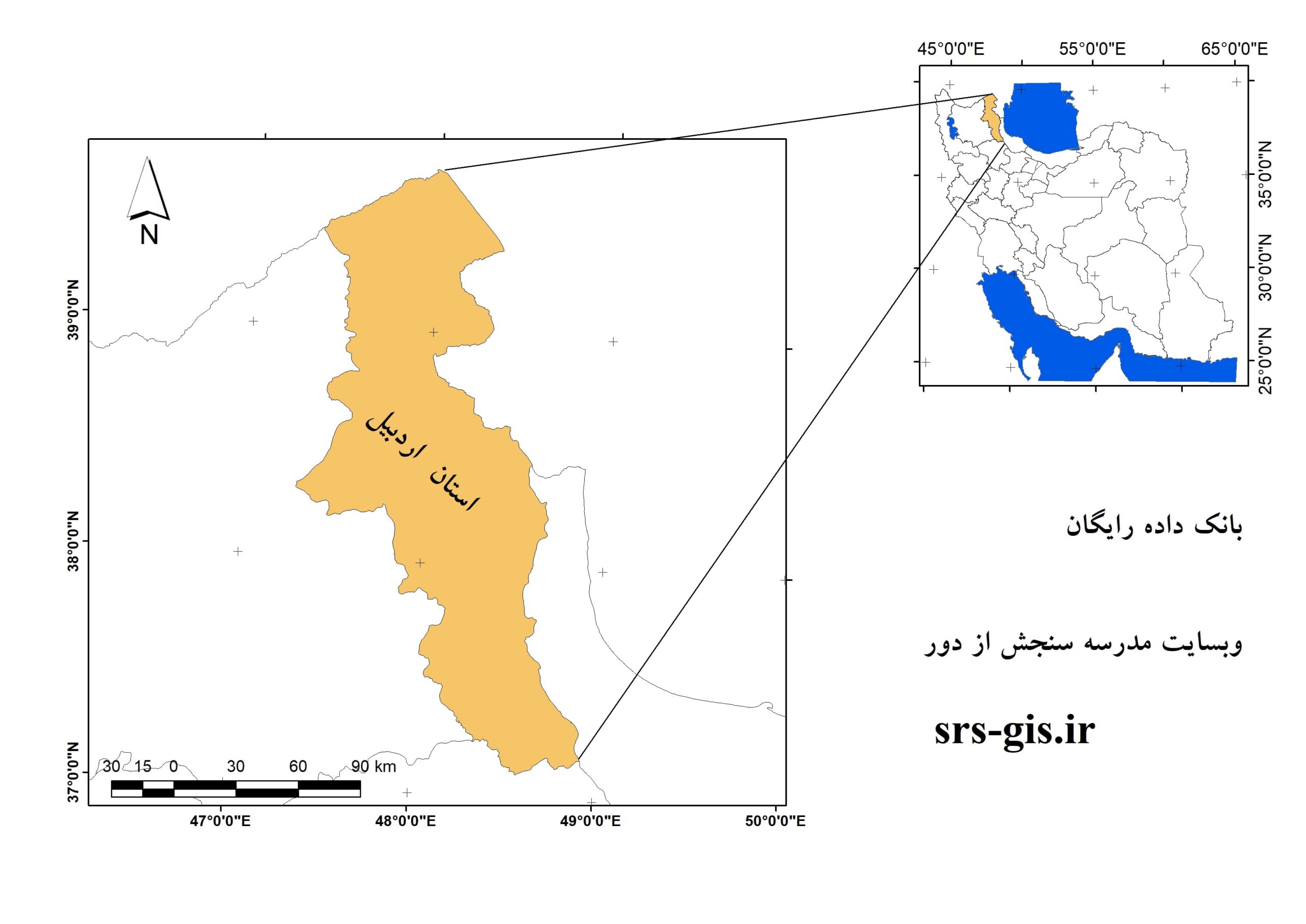 موقعیت استان اردبیل