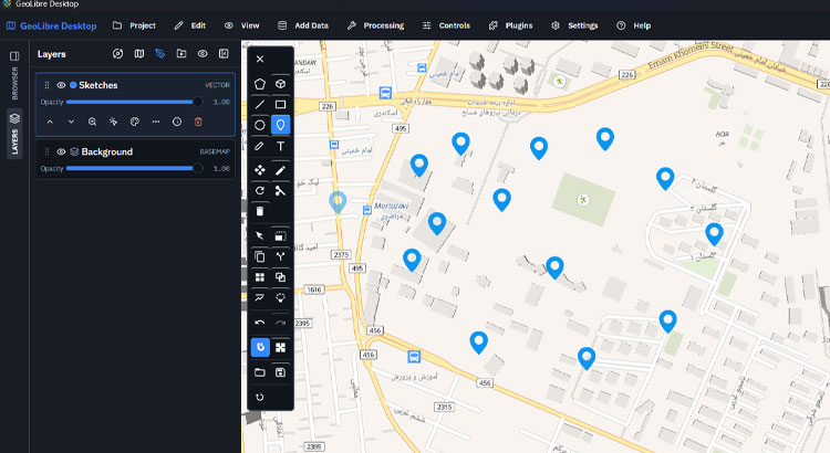 آموزش کار با Geolibre