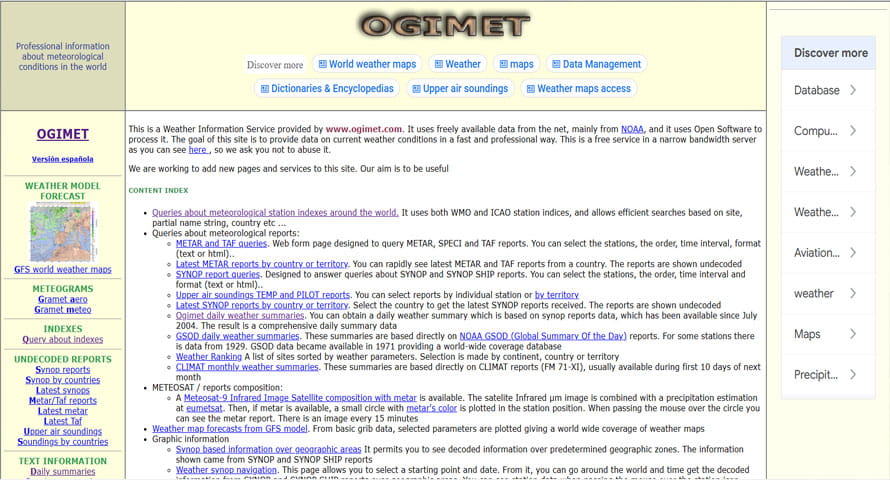 وب سایت OGIMET